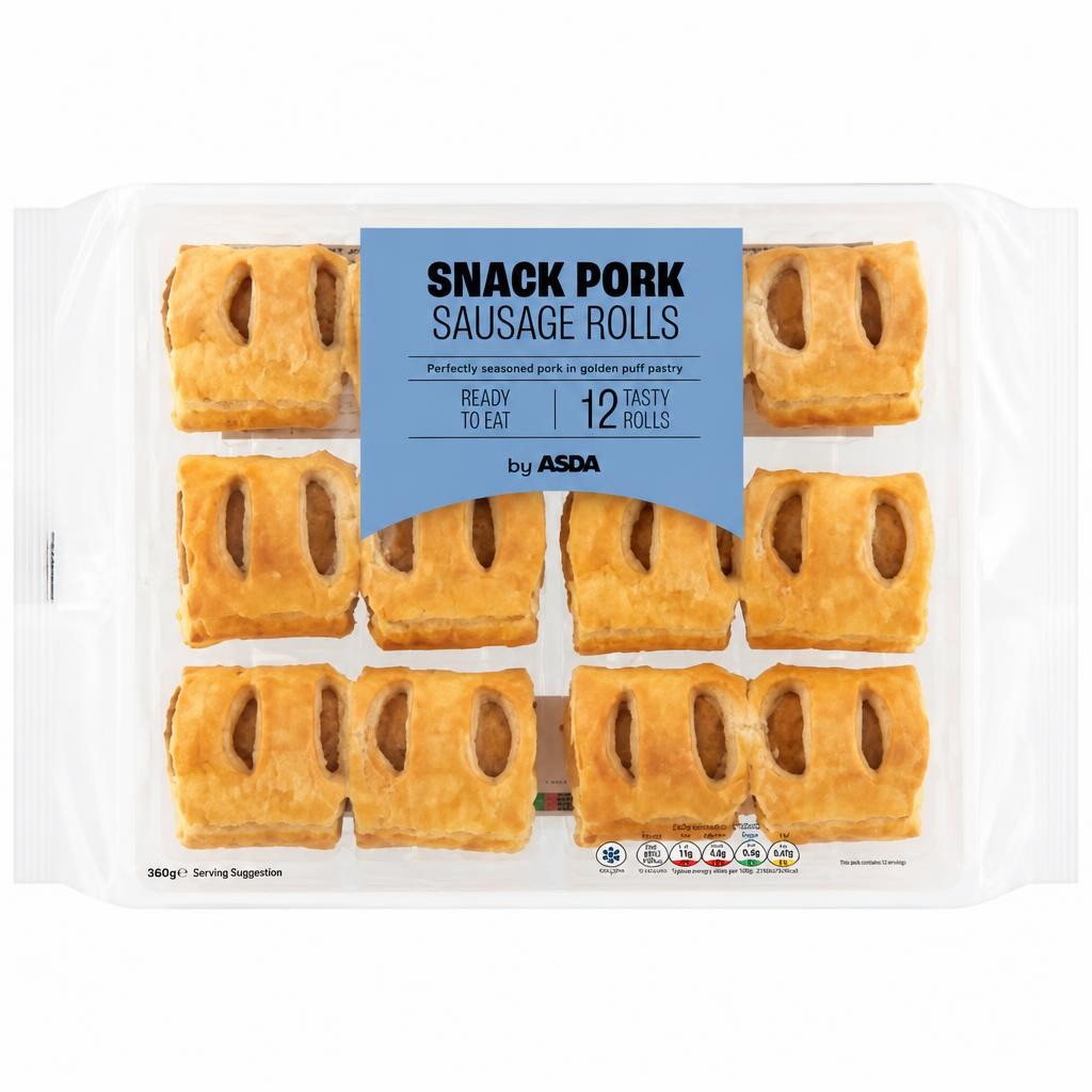 ASDA Snack Pork Sausage Rolls 12 x 30g (360g)
