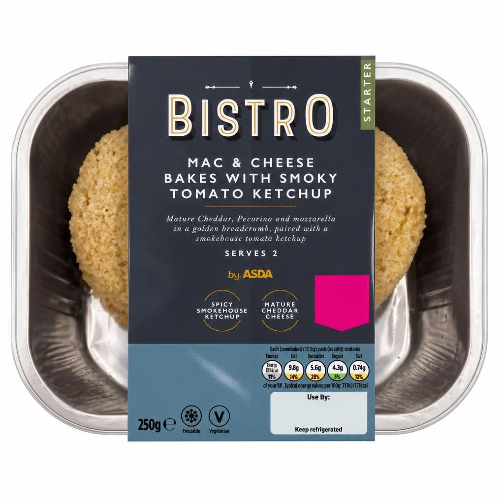 Bistro by ASDA Mac & Cheese Bakes with Smoky Tomato Ketchup 250g