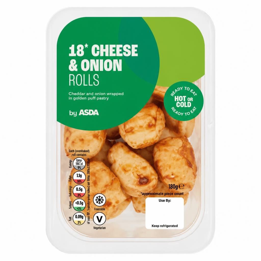 ASDA 18 Cheese & Onion Rolls 180g