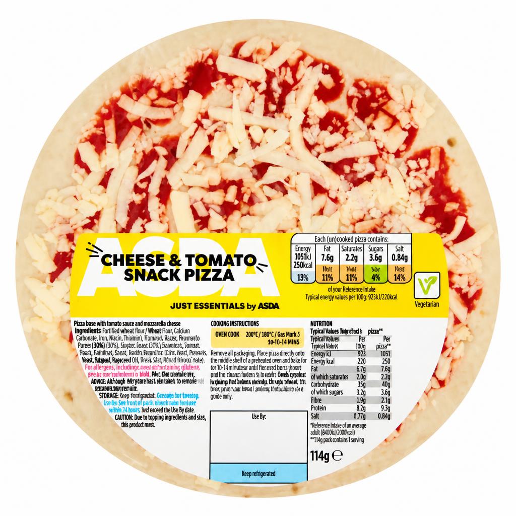 JUST ESSENTIALS by ASDA Cheese & Tomato Snack Pizza 114g
