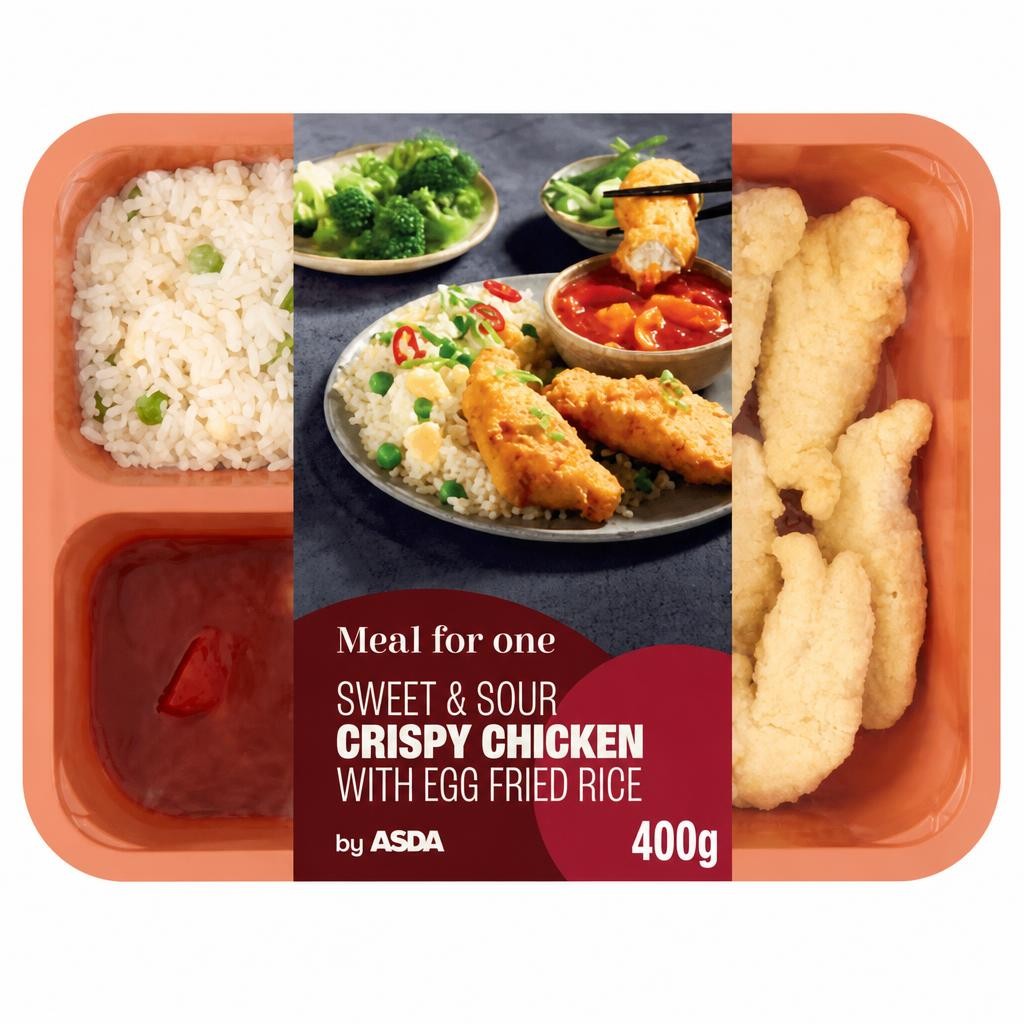 ASDA Meal for One Sweet & Sour Crispy Chicken with Egg Fried Rice 400g