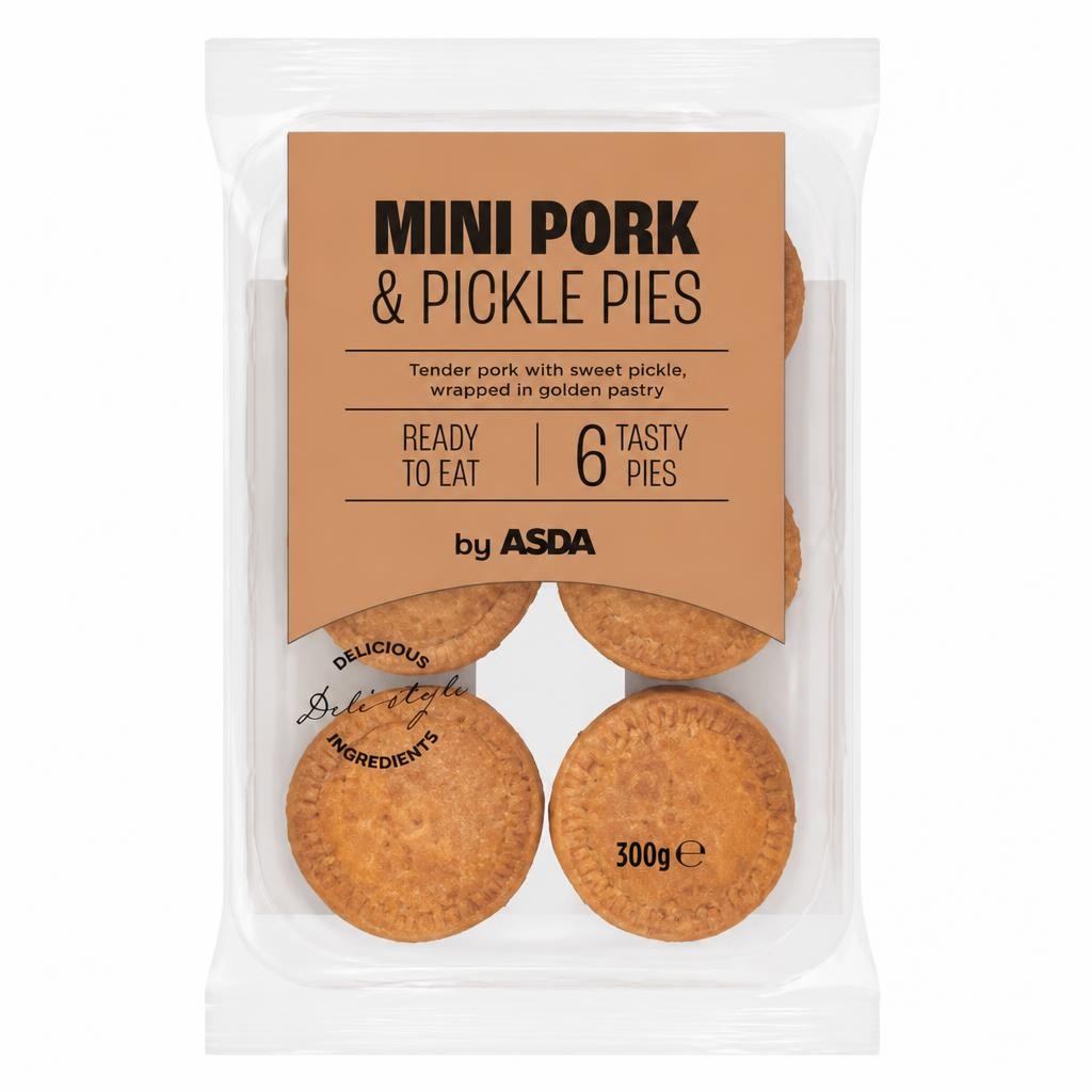 ASDA 6 Tasty Mini Pork & Pickle Pies 300g