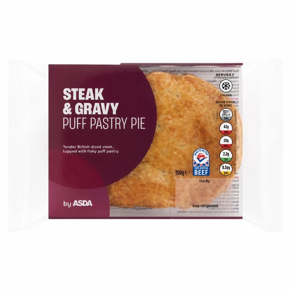 ASDA Steak & Gravy Puff Pastry Pie 150g