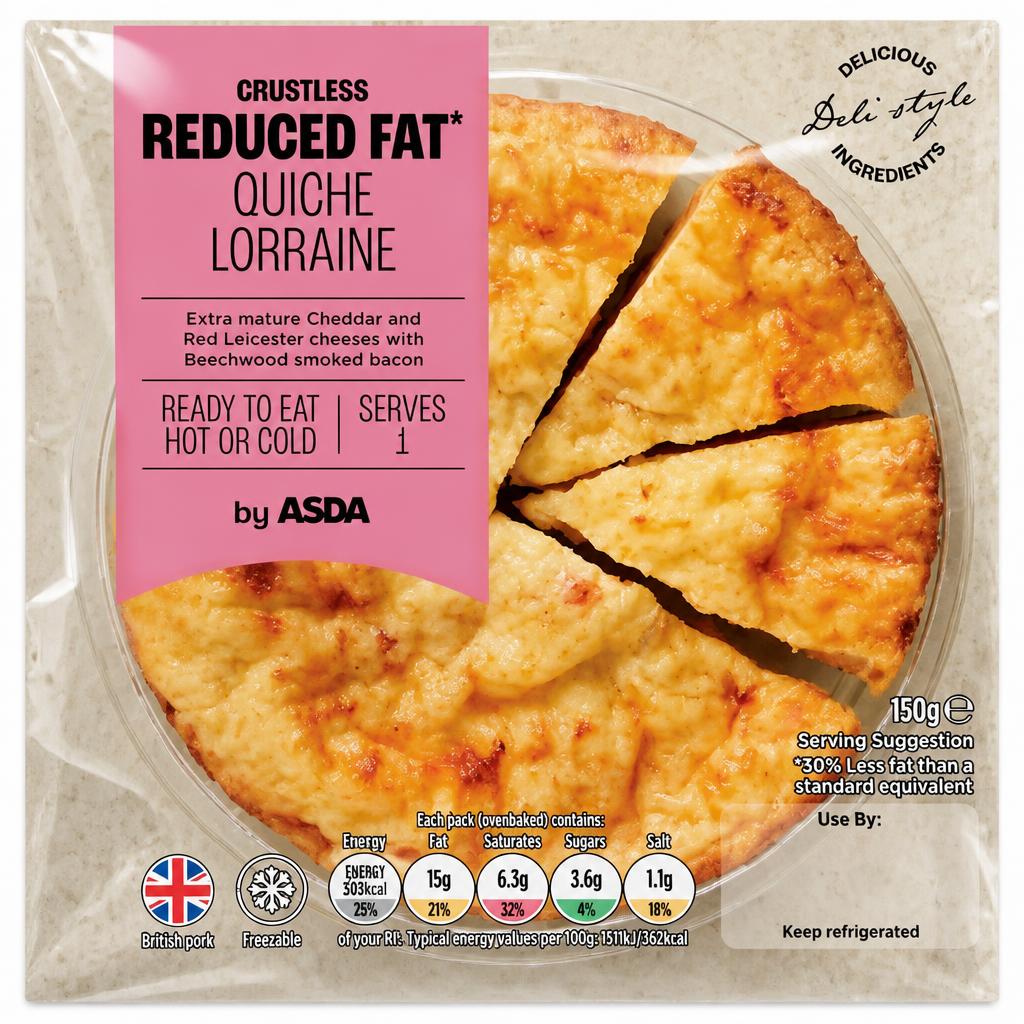 ASDA Crustless Reduced Fat Quiche Lorraine 150g