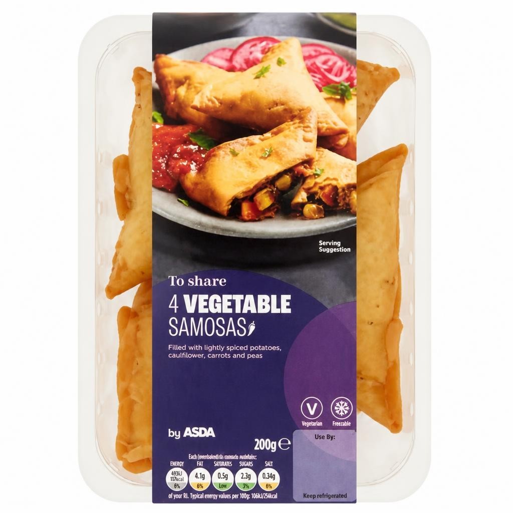 ASDA to Share 4 Vegetable Samosas 200g