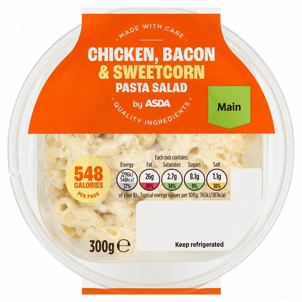 ASDA Chicken, Bacon & Sweetcorn Pasta Salad 300g