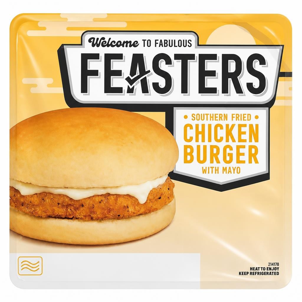 Feasters Southern Fried Chicken Burger 130g