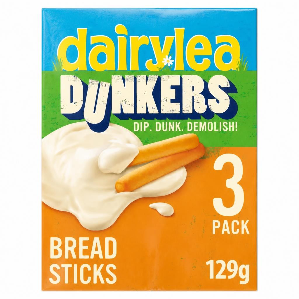 Dairylea Dunkers Breadsticks Cheese Snack 3 pack Multipack (3 x 43g) 129 g