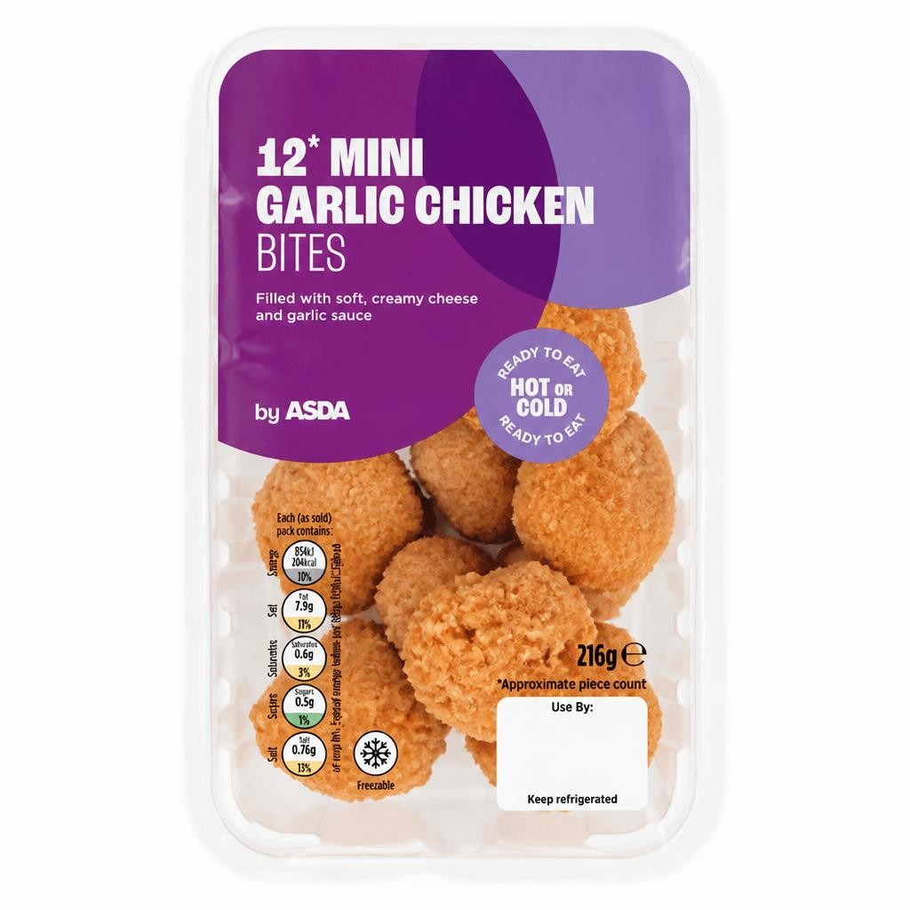 ASDA 12 Mini Garlic Chicken Bites 216g