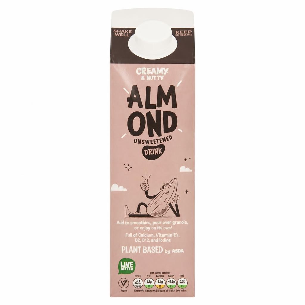 Plant Based by ASDA Almond Unsweetened 1 Litre