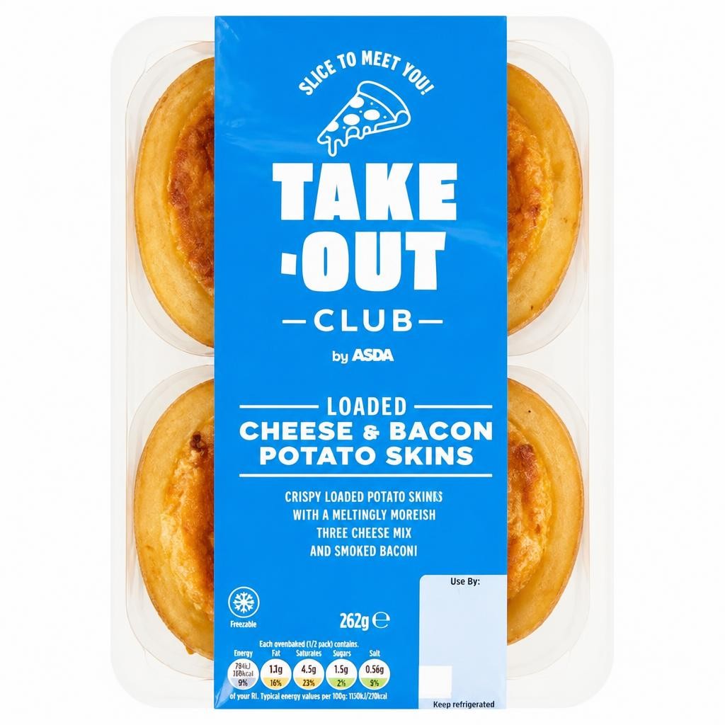 ASDA Take-Out Club Loaded Cheese & Bacon Potato Skins 262g