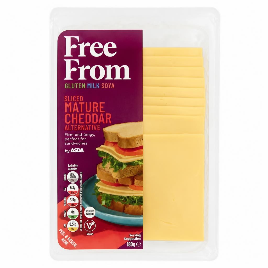 ASDA Free From Free From by  Sliced Mature Cheddar Alternative 180g