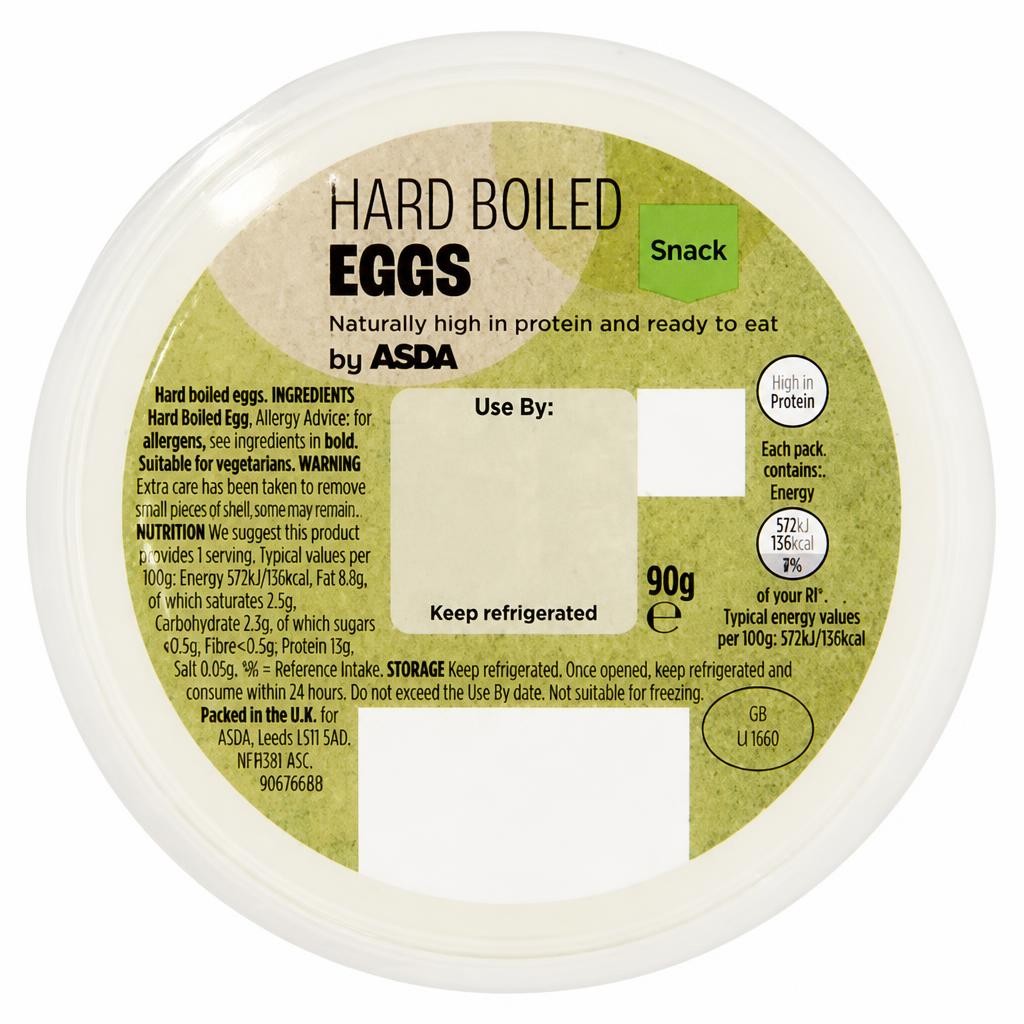 ASDA Hard Boiled Eggs 90g