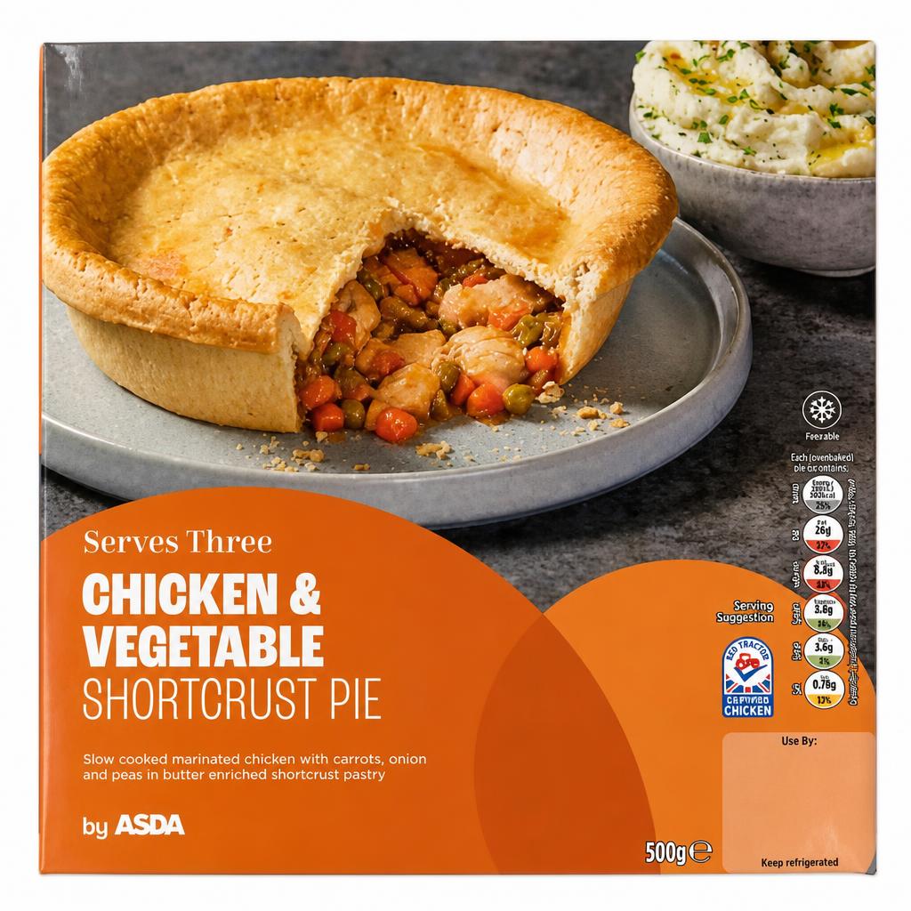 ASDA Chicken & Vegetable Shortcrust Pie 500g