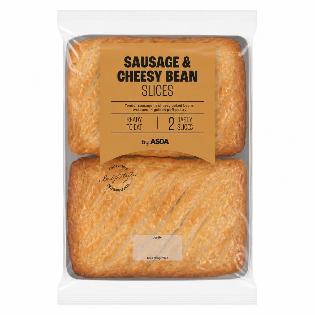 ASDA 2 Sausage & Cheesy Bean Slices 300g