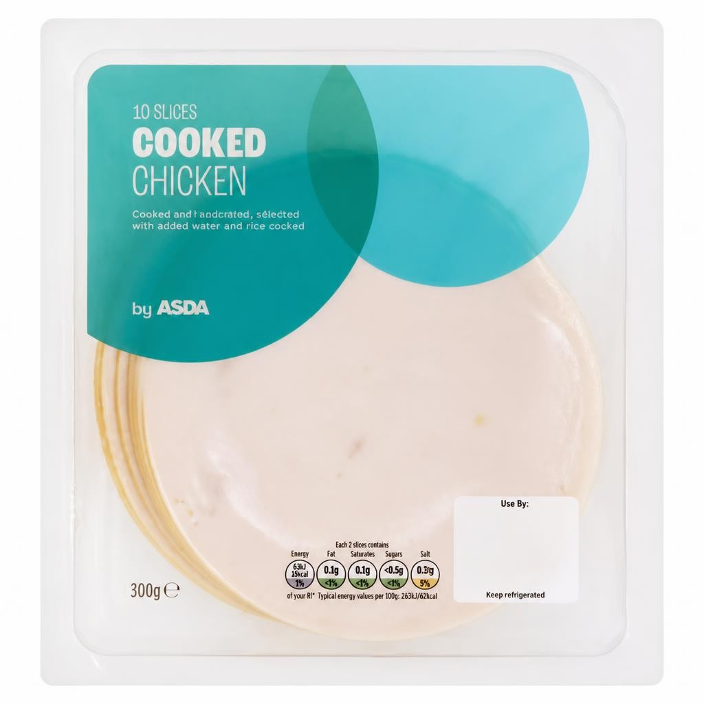 ASDA 10 Slices Cooked Chicken 300g