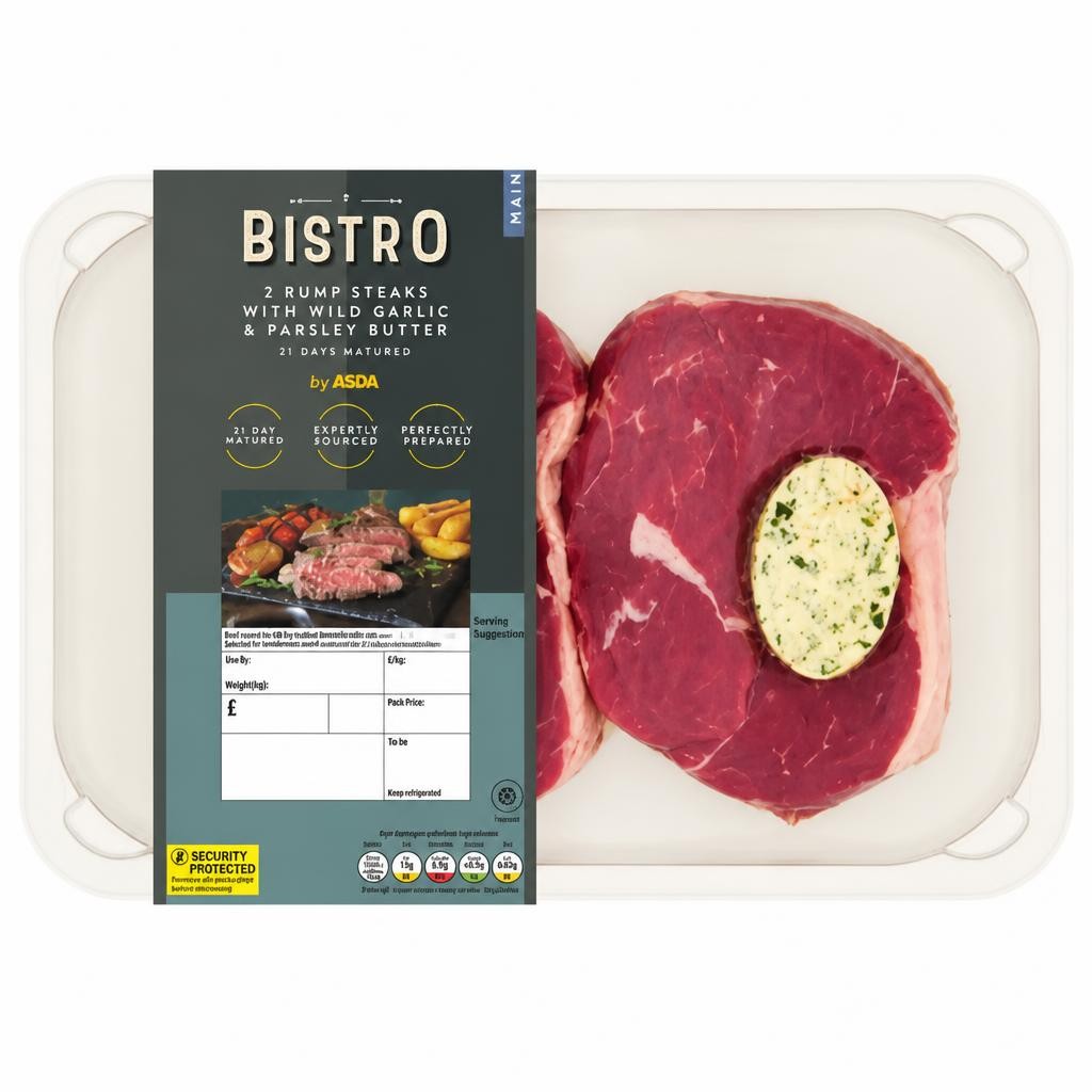 Bistro by ASDA 2 Rump Steaks with Wild Garlic & Parsley Butter