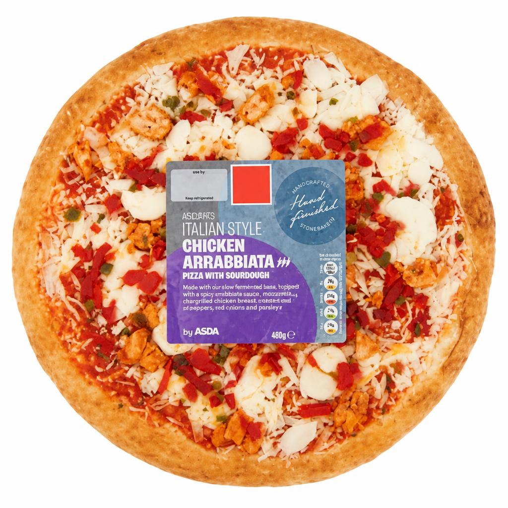 ASDA Woodfired Italian Style Chicken Arrabbiata Pizza with Sourdough 480g