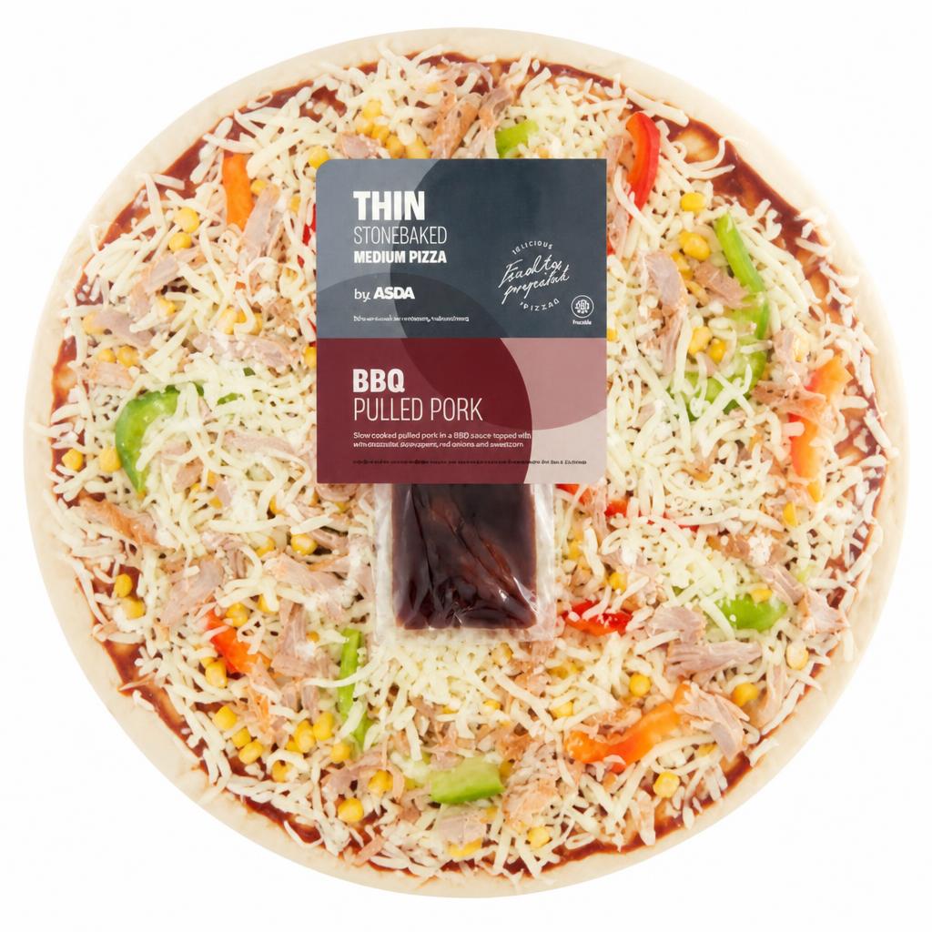 ASDA BBQ Pork Medium Thin Stonebaked Pizza 425g