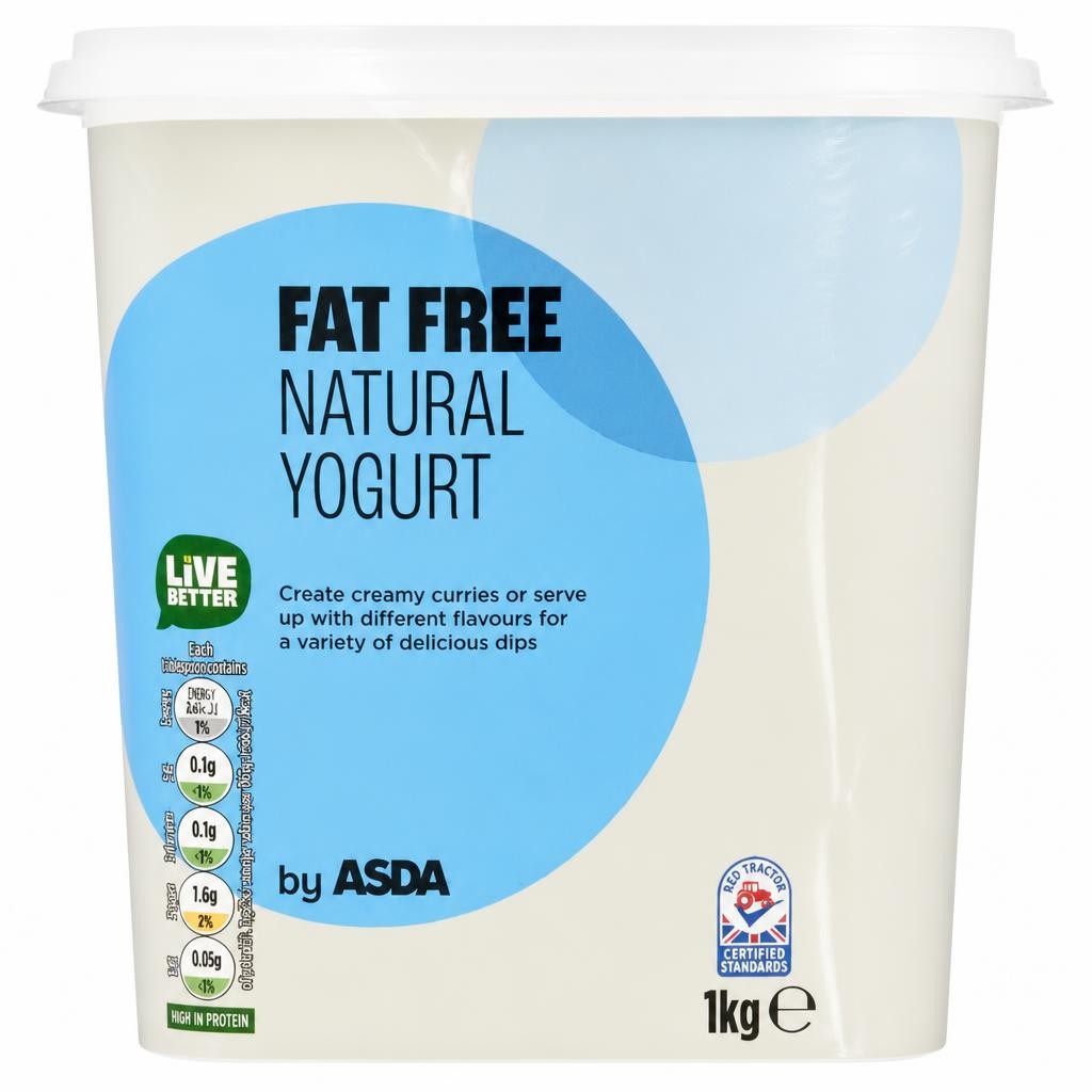 ASDA Fat Free Natural Yogurt 1kg