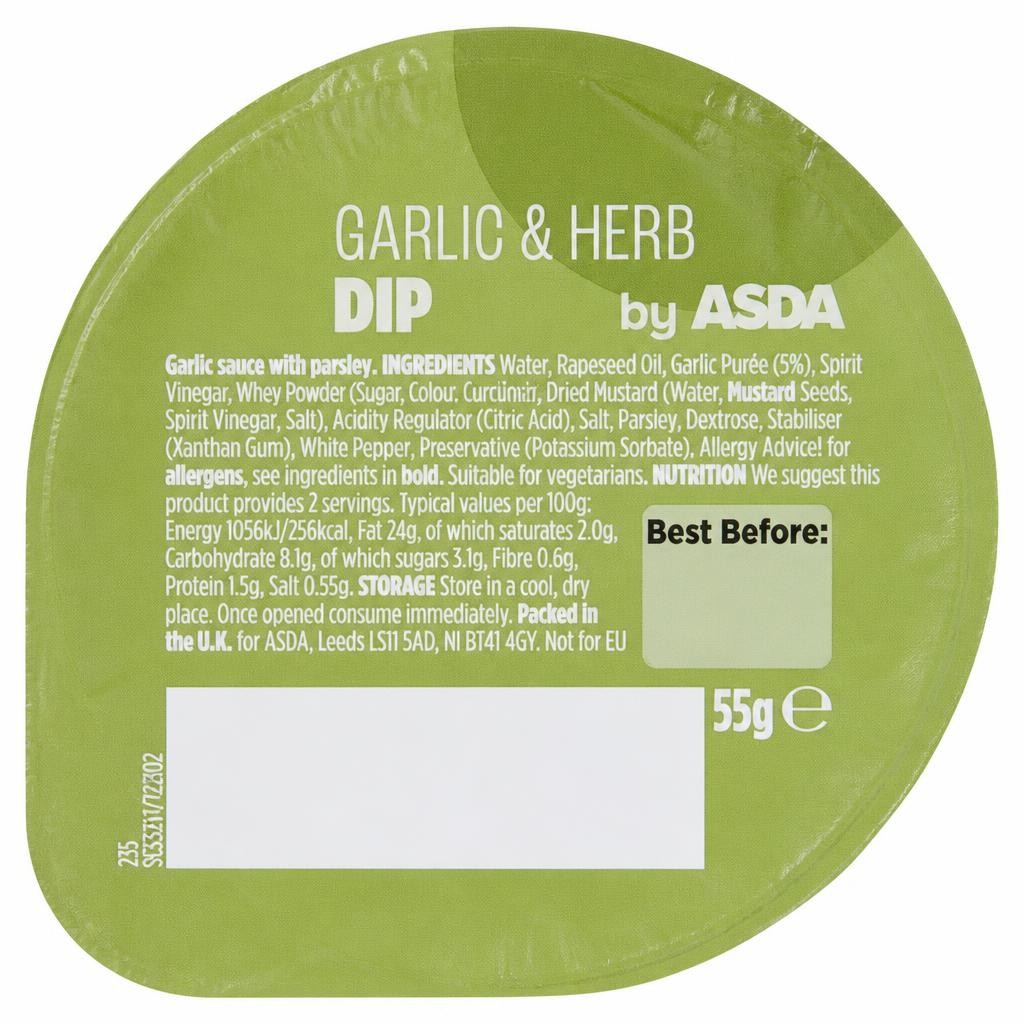 ASDA Garlic & Herb Dip 55g
