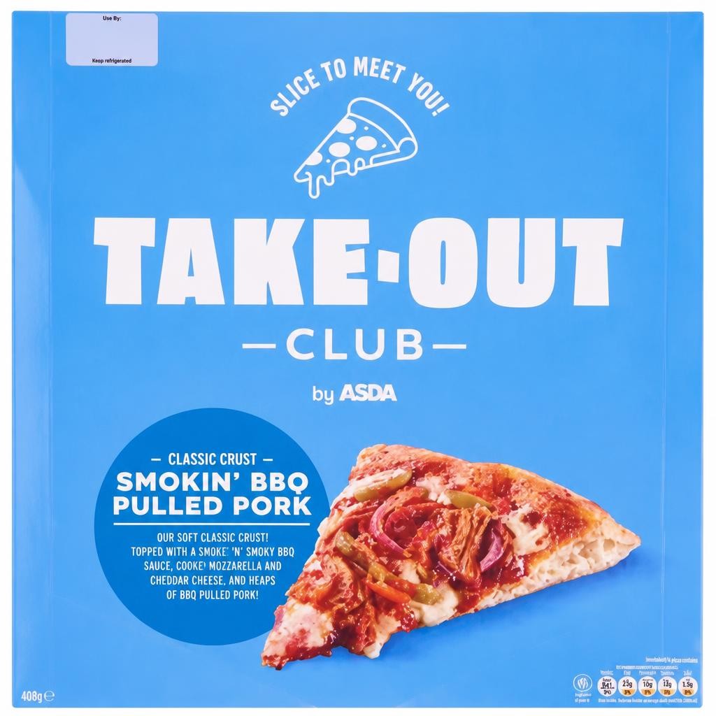 ASDA Take-Out Club Classic Crust Smokin' BBQ Pulled Pork 493g