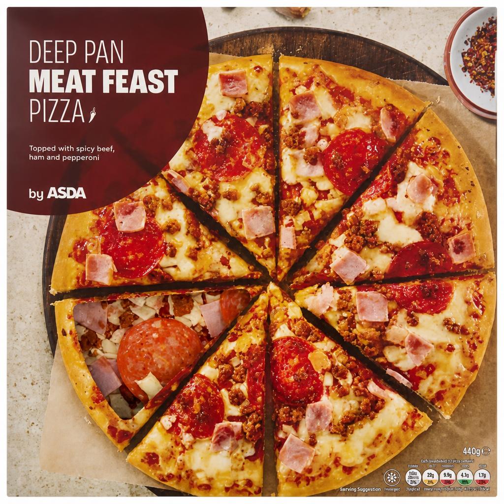 ASDA Deep Pan Meat Feast Pizza 440g