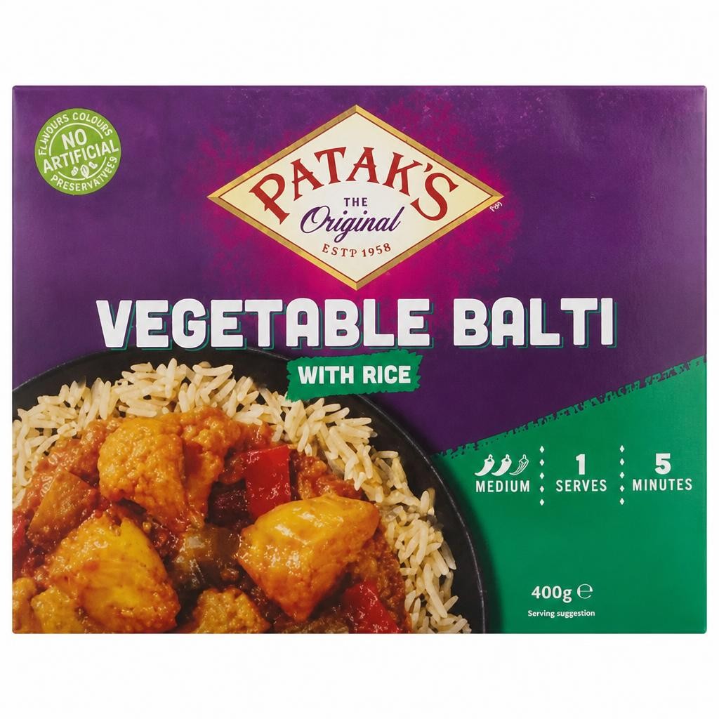 Patak's The Original Vegetable Balti with Rice 400g