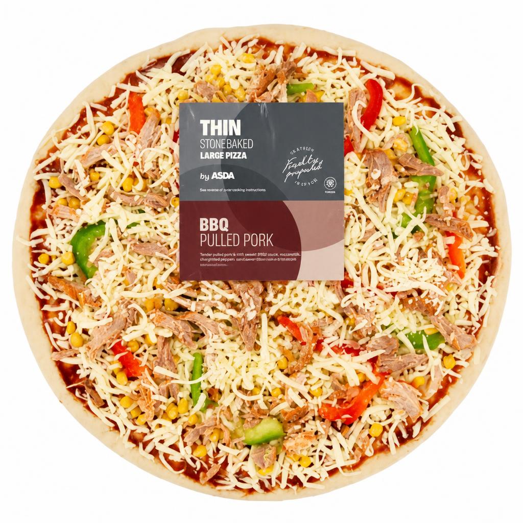 ASDA BBQ Pulled Pork Large Thin Stonebaked Pizza 786g