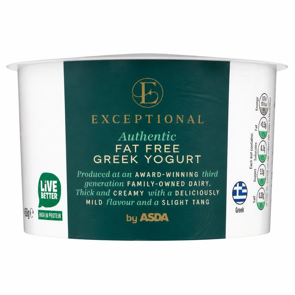 Exceptional by ASDA Authentic Fat Free Greek Yogurt 150g