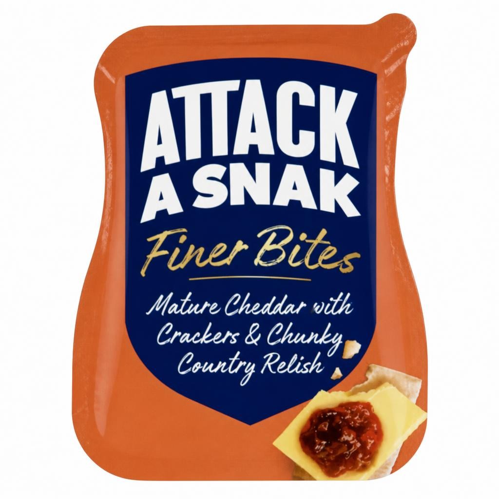 Attack A Snak Finer Bites Mature Cheddar with Crackers & Chunky Country Relish 72g