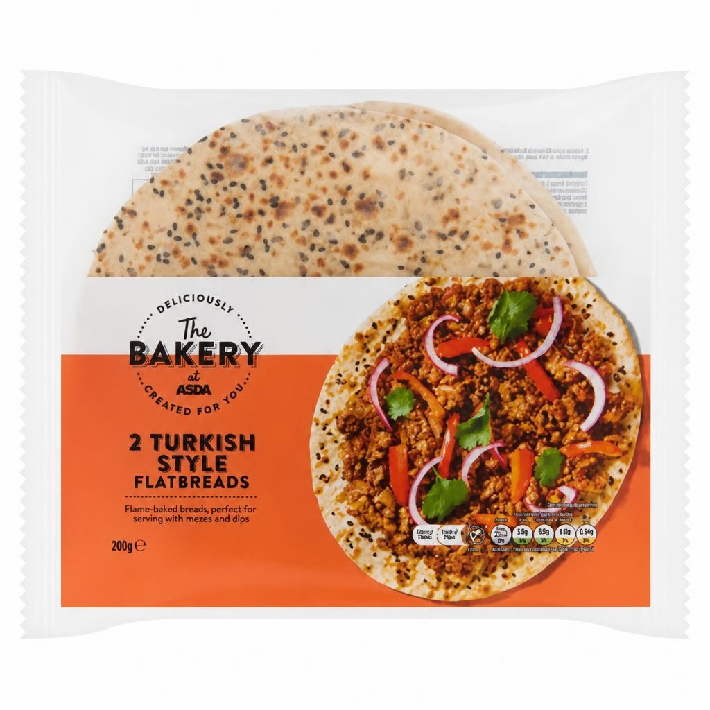 The BAKERY at ASDA The Bakery at  2 Turkish Style Flatbreads 200g
