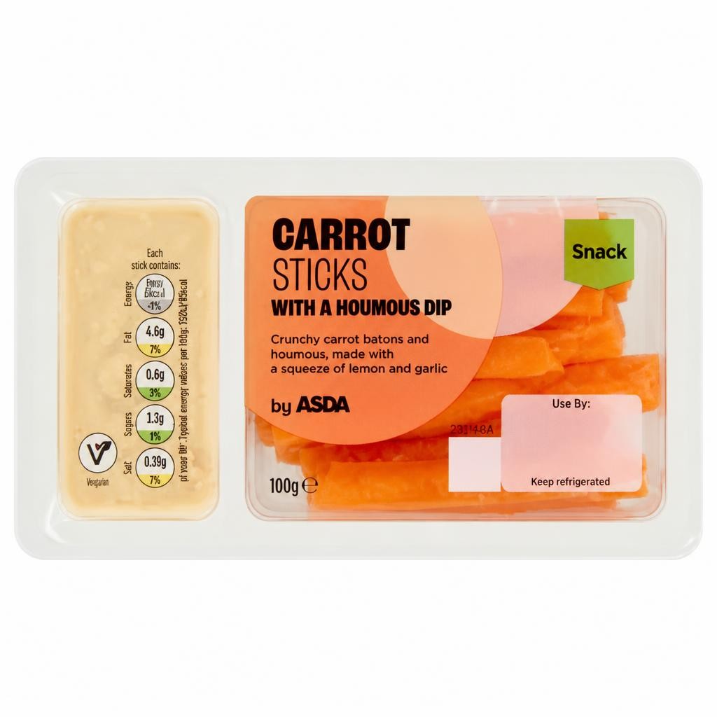 ASDA Carrot Sticks with a Houmous Dip 100g