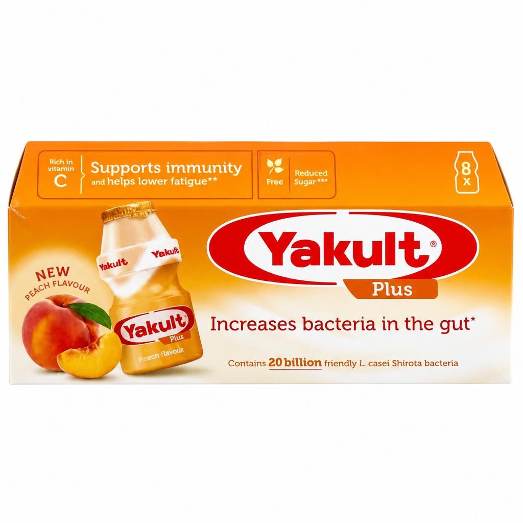 Yakult Plus Peach 8 x 65ml (520ml)