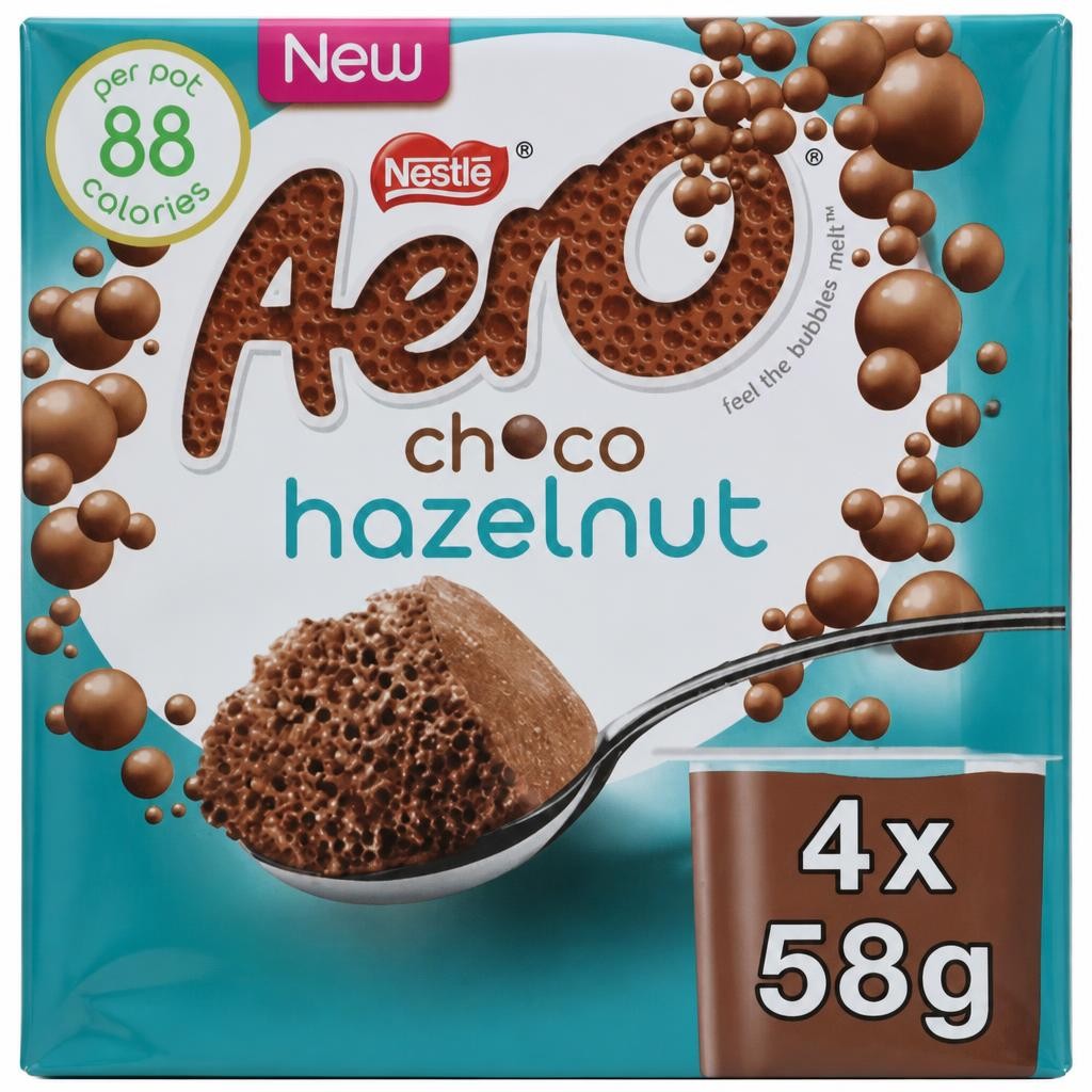 Aero Choco Hazelnut Bubbly Mousse 4 x 58g (232g)