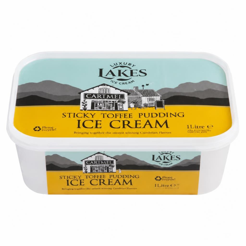 Lakes Ice Cream Luxury Cartmel Sticky Toffee Pudding 1 Litre
