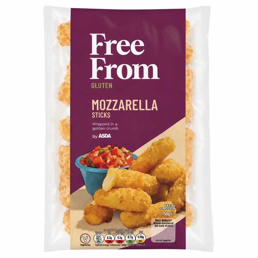 ASDA Free From Free From by  Mozzarella Sticks 150g