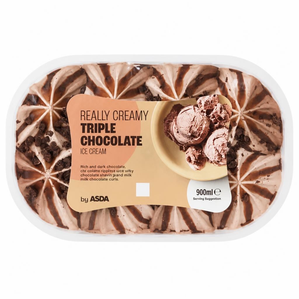 ASDA Really Creamy Triple Chocolate Ice Cream 900ml
