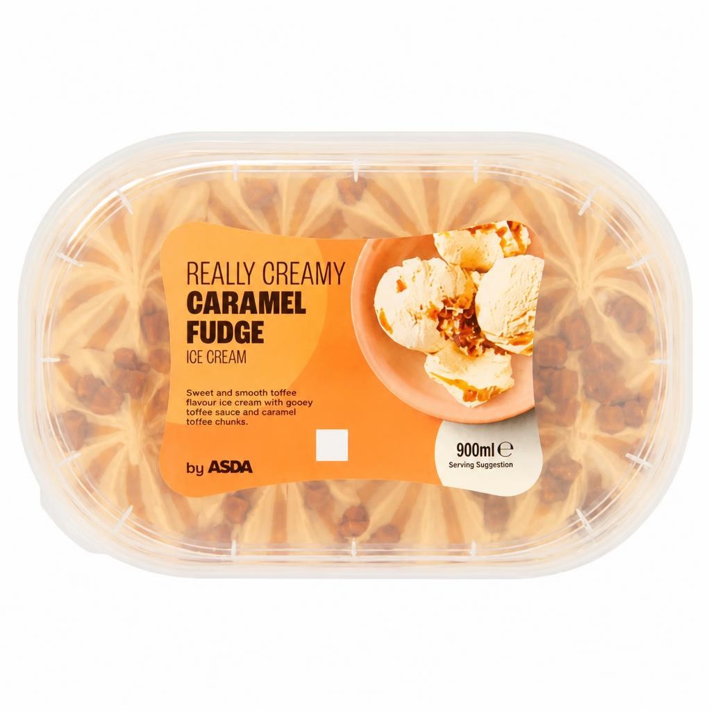 ASDA Caramel Fudge Ice Cream 900ml