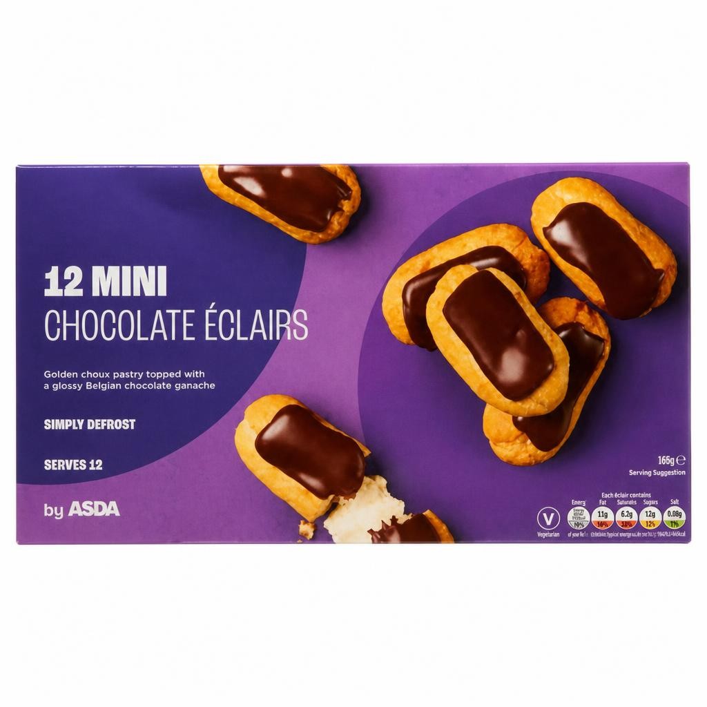 ASDA 12 Mini Chocolate Éclairs 140g