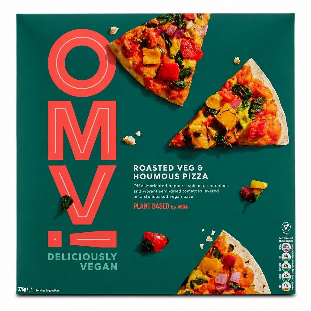 OMV! Deliciously Vegan Plant Based OMV Roasted Veg & Houmous Pizza 375g