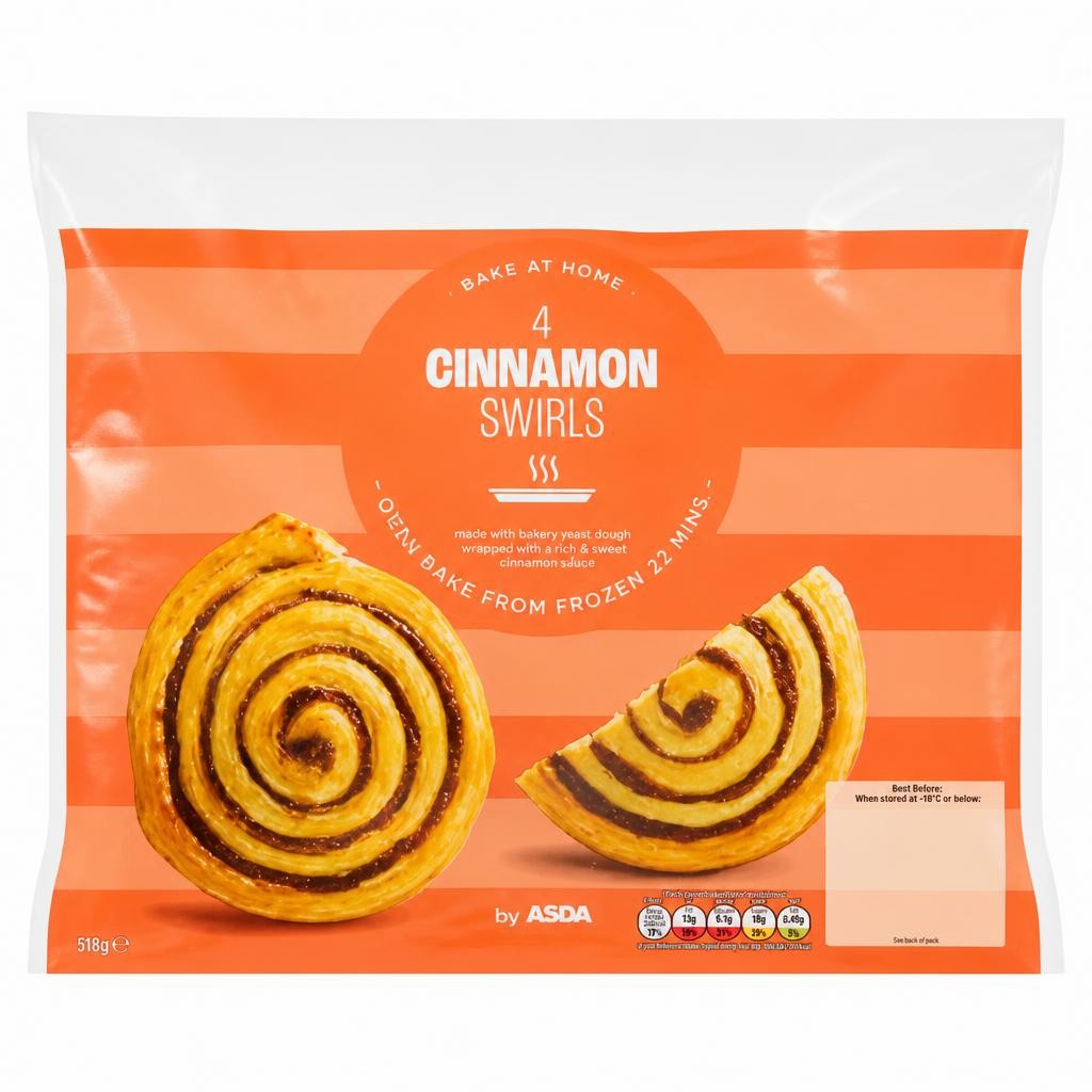 ASDA Bake at Home 4 Cinnamon Swirls 318g