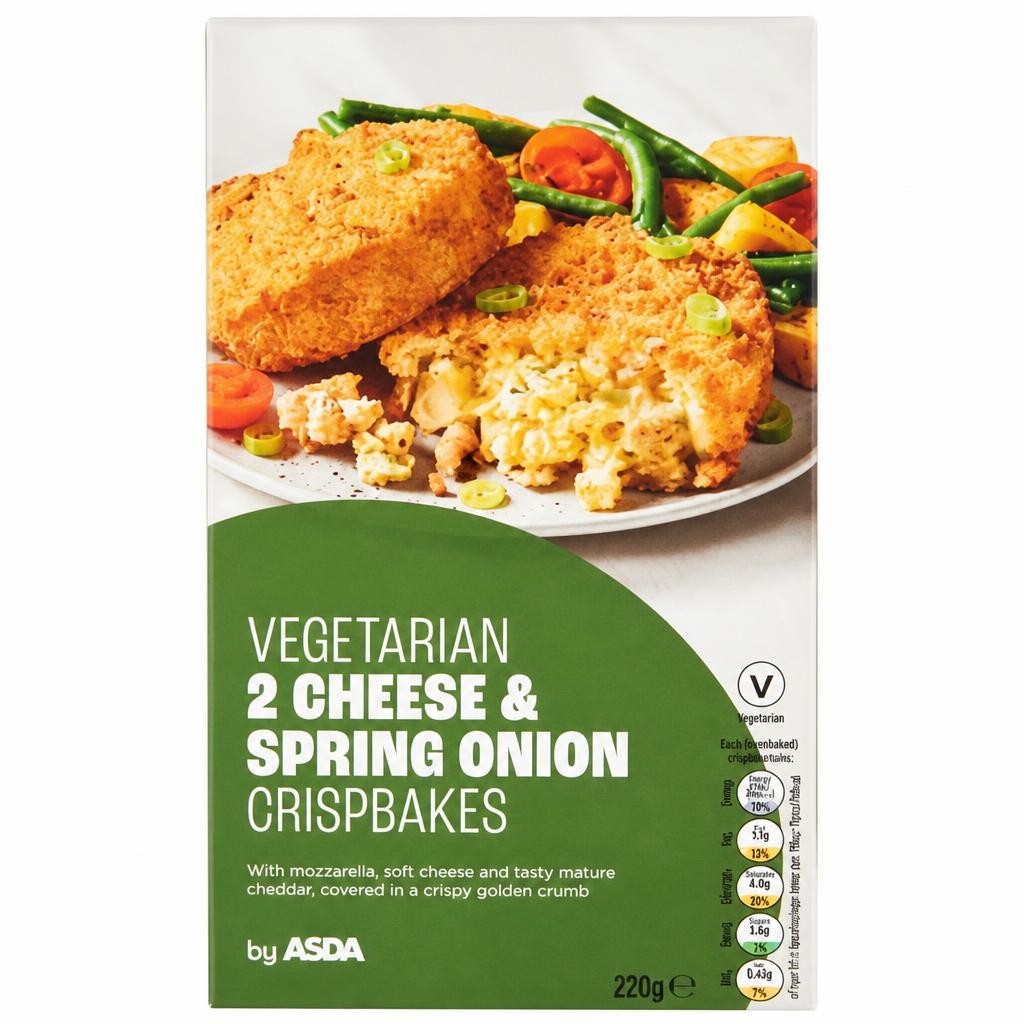 Asda Vegetarian 2 Vegetarian Cheese & Spring Onion Crispbakes 280g