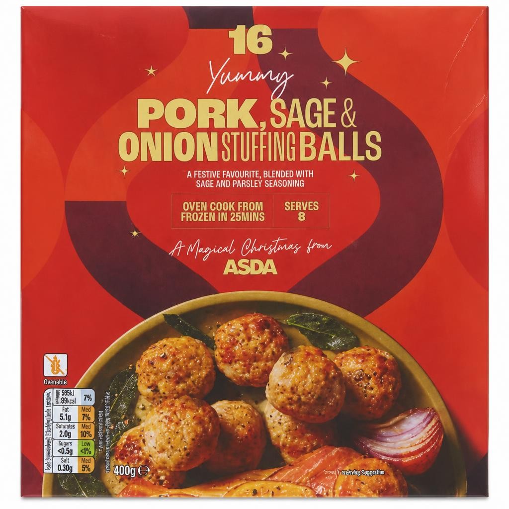 ASDA 16 Classic Pork, Sage & Onion Stuffing Balls 400g