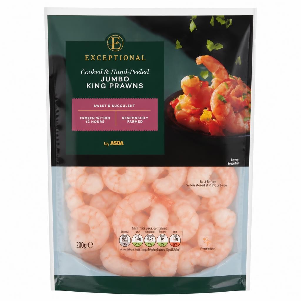 Exceptional by ASDA Cooked & Hand-Peeled Jumbo King Prawns 200g