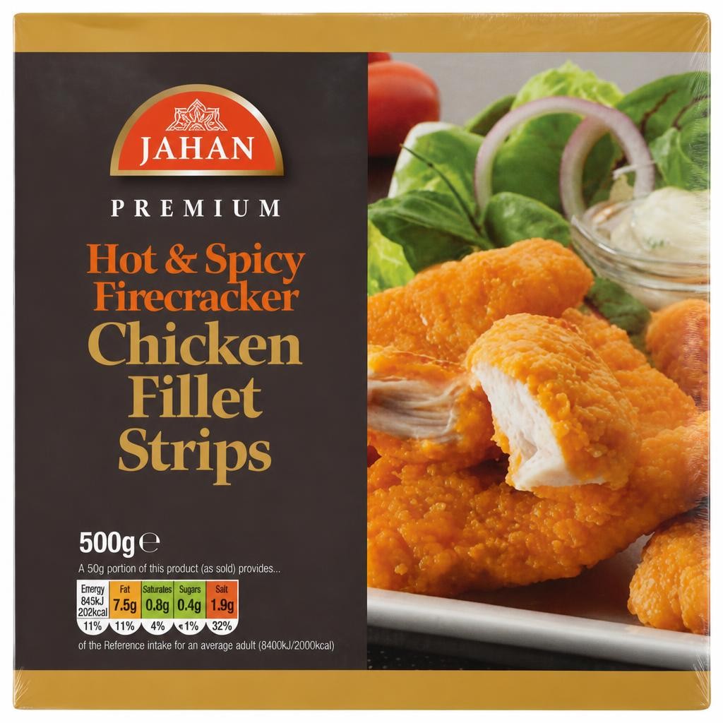 Jahan Premium Hot & Spicy Firecracker Chicken Fillet Strips 500g