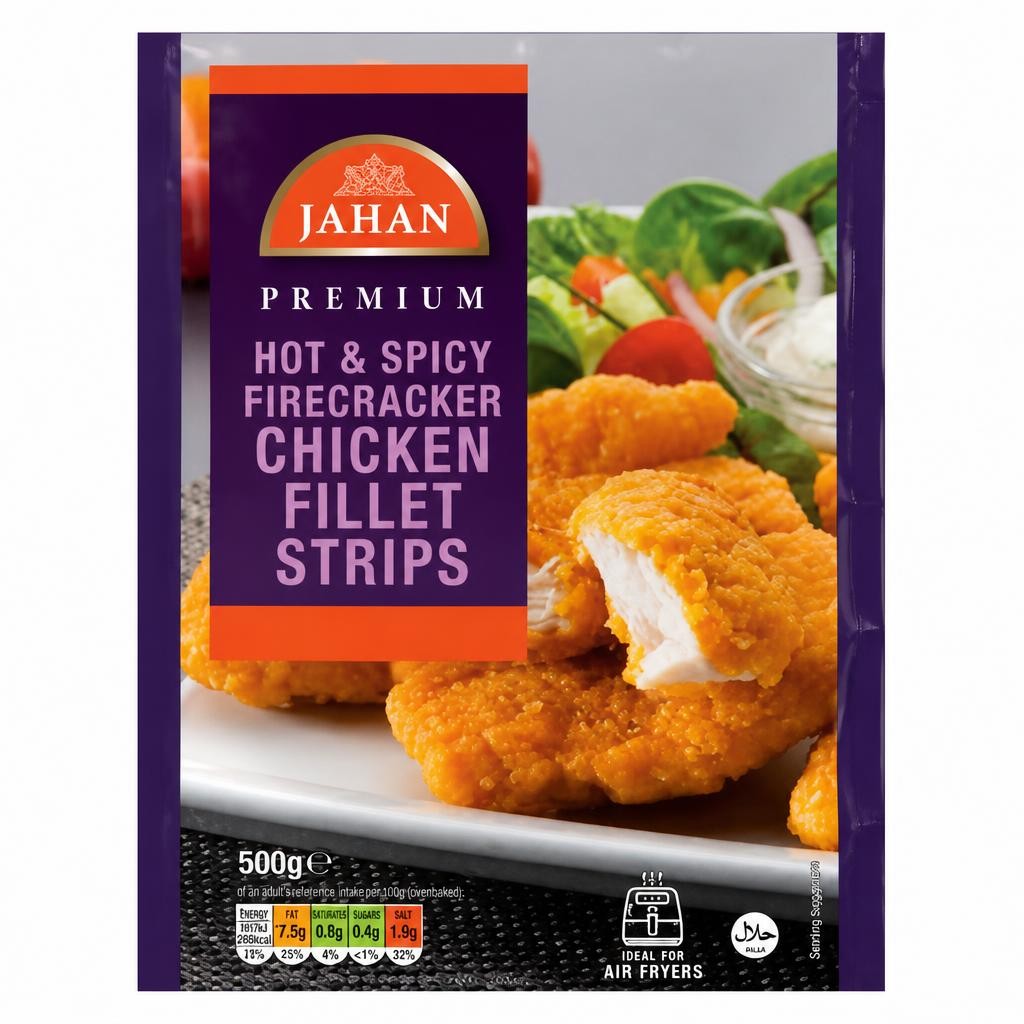 Jahan Premium Hot & Spicy Firecracker Chicken Fillet Strips 500g