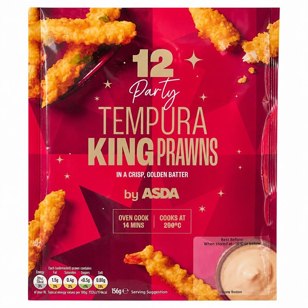 ASDA 12 Party Tempura King Prawns 156g