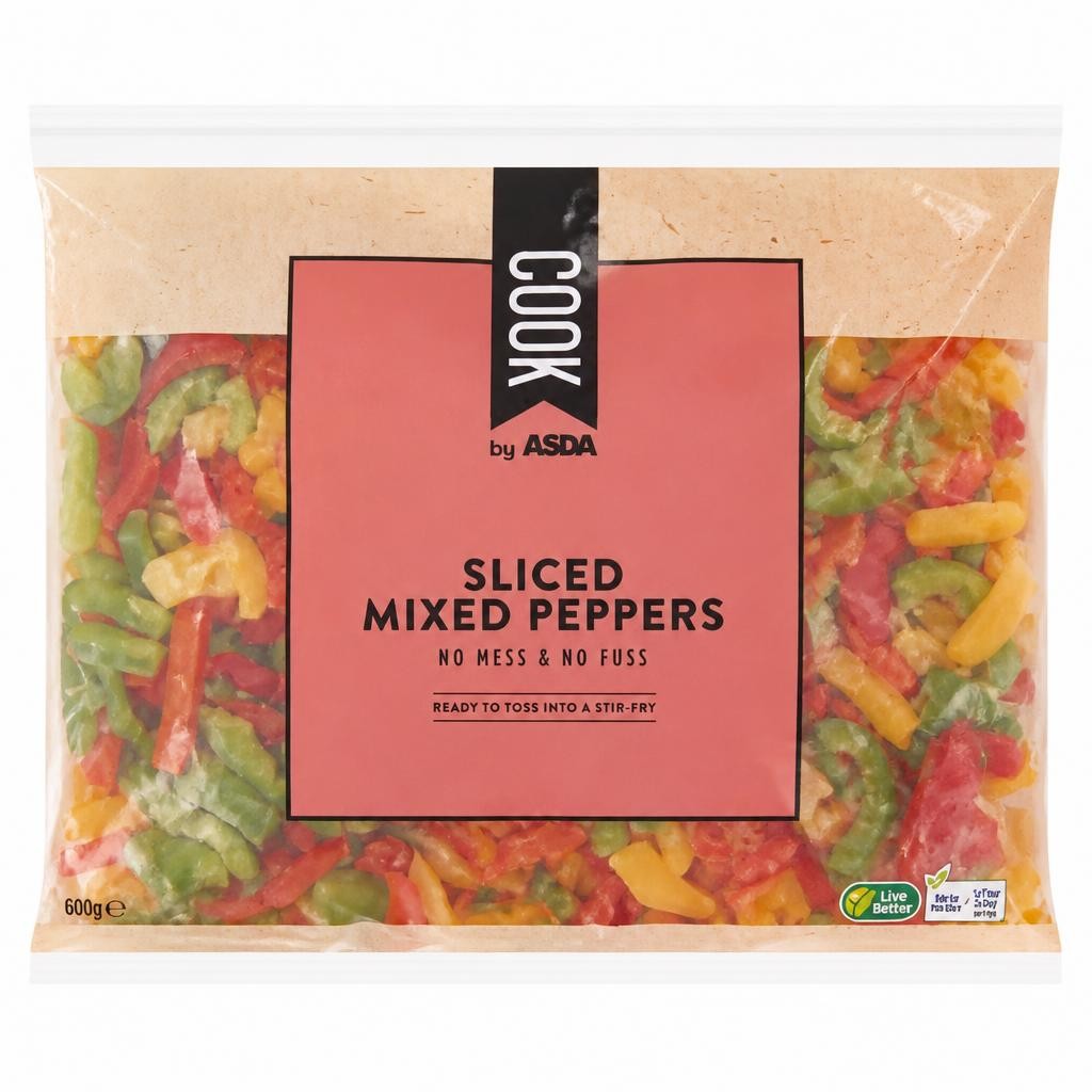 COOK by ASDA Cook Sliced Mixed Peppers 600g
