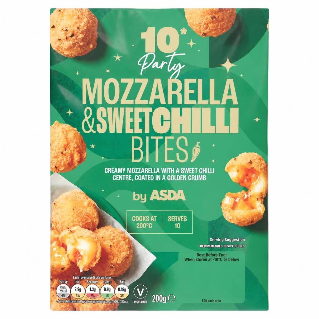 ASDA 10 Party Mozzarella & Sweetchilli Bites 200g